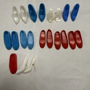 Vintage Barbie Shoes Lot 9 Pairs 60's+ Hong Kong Japan Flats Heels